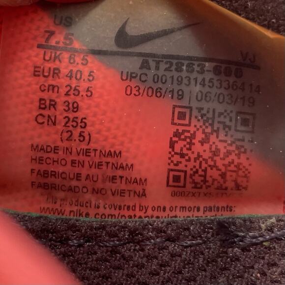 Nike Zoom Pegasus Turbo 2 Bright Crimson Mens Size 7.5 AT2368-600 Running - Picture 9 of 9